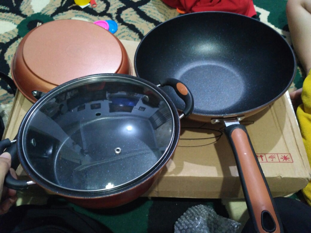 Gm Bear Marble Cookware Set 3 Pcs 1103 - Panci Set Marble Coating