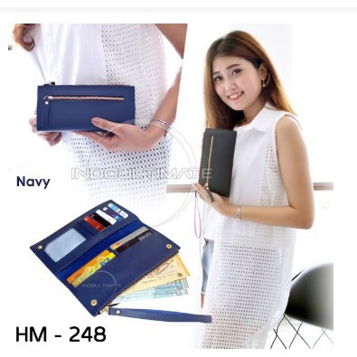 Dompet Wanita IMPORT HM-248 Dompet Cewek Dompet Kartu ATM Panjang Lipat Kulit Murah Dompet Panjang