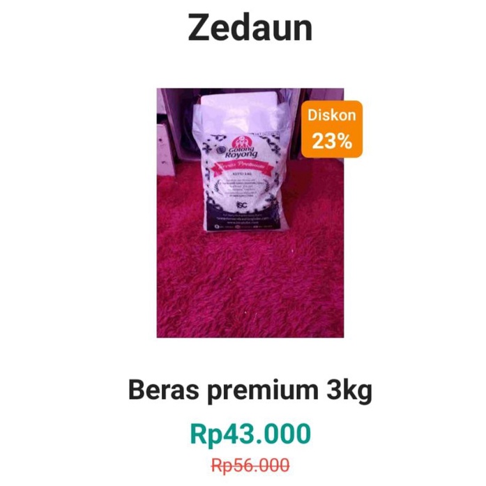

Beras premium 3 kg