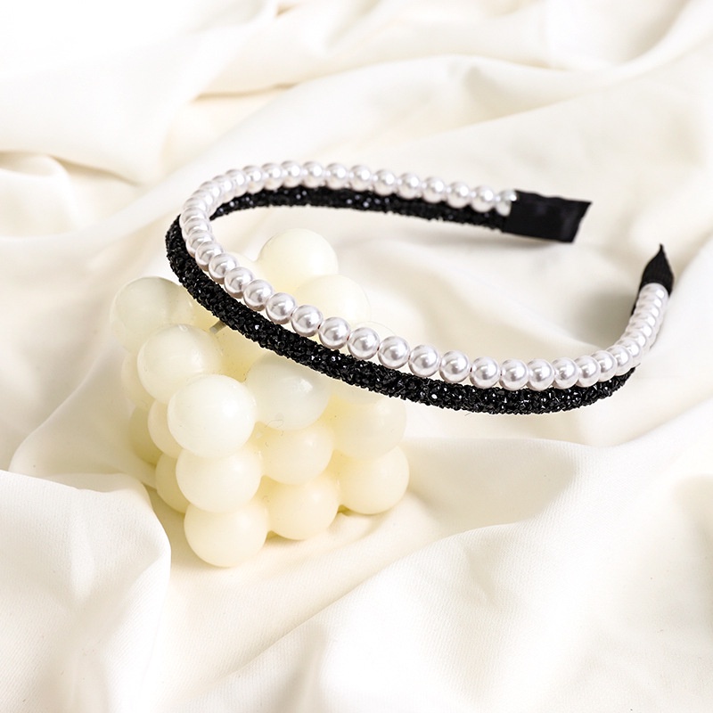 Bando Mutiara Berlian Imitasi Lapisan Ganda Untuk Aksesoris Rambut Wanita