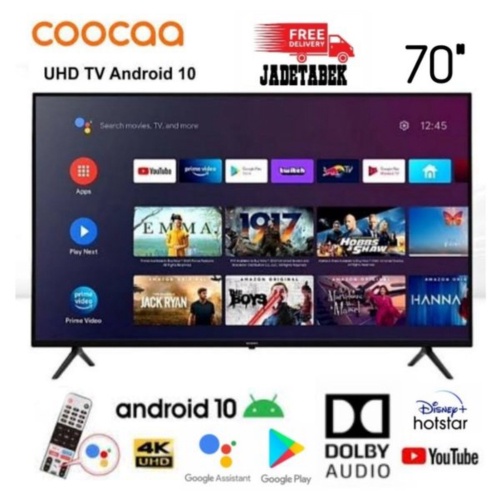 Dijual COOCAA LED 70V40 ANDROID TV 70 INCH UHD 4K SMART TV ANDROID 10 BLUETOOTH NEW 70V40 70CUC6500 Limited