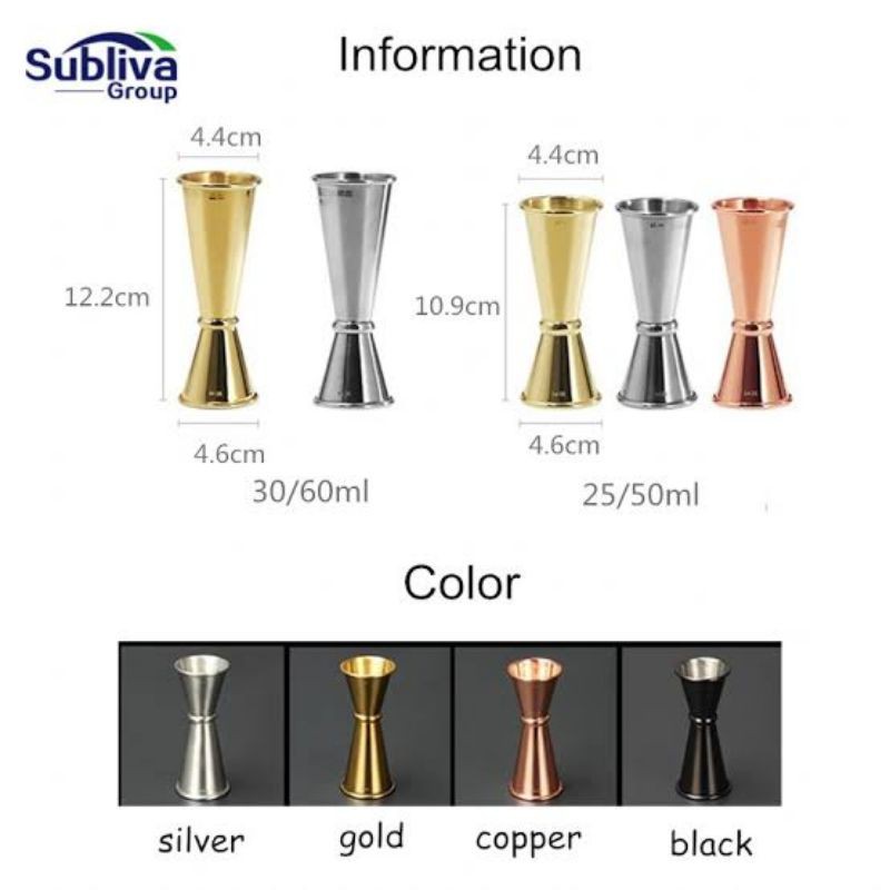 STAINLESS COCKTAIL JIGGER / MEASURING CUP / GELAS UKUR - 20/40 ml