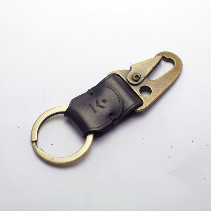 gantungan kunci kulit asli snaphook leather landyard keychain PHKC380