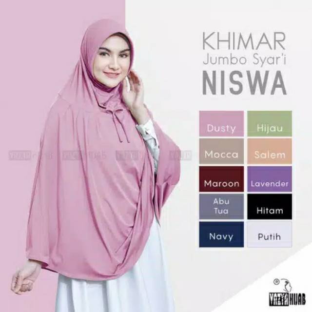 Khimar Syari Jumbo Pet Antem Jersey - Jilbab Kerudung Sar i Instant - Hijab Instan Niswa