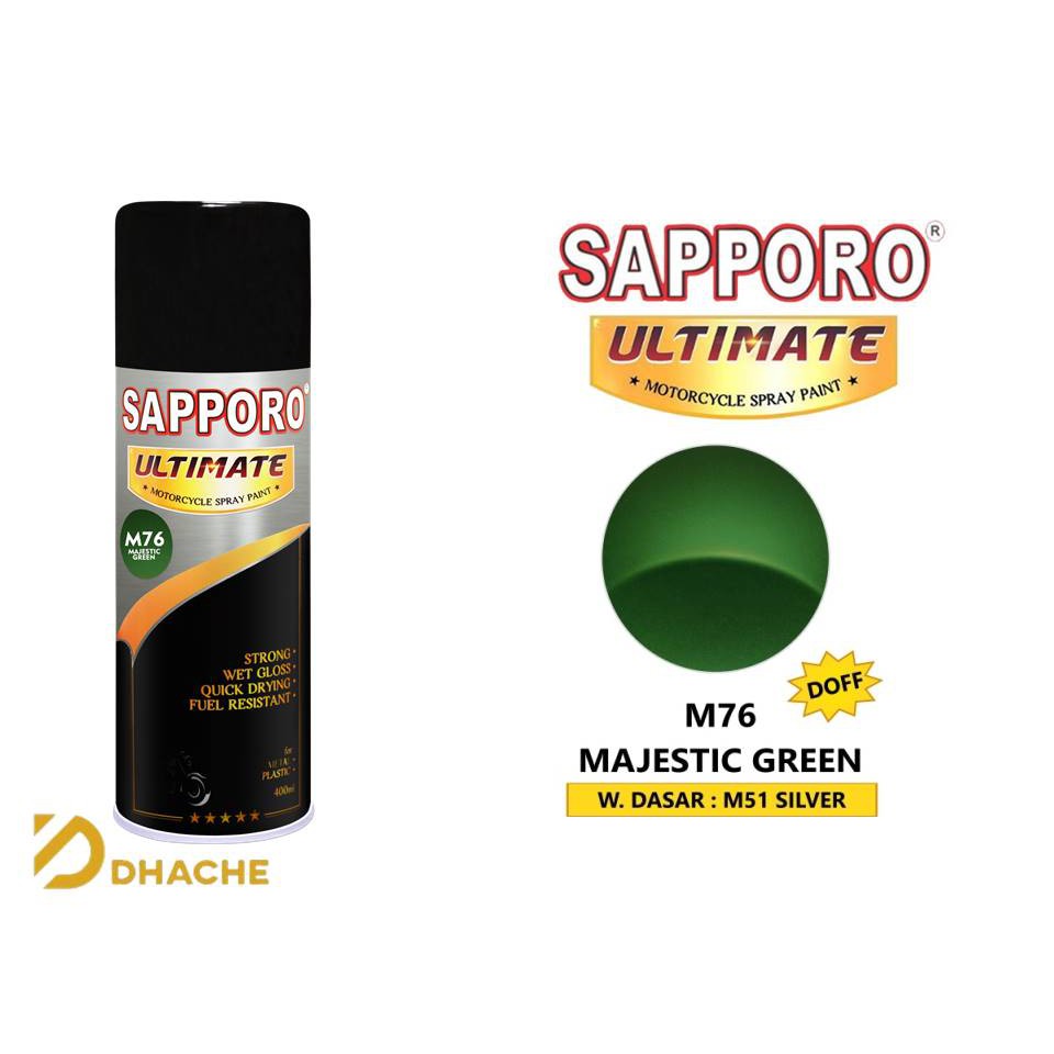 Cat Semprot Sapporo Ultimate M76 Majestic Green / Sapporo Spray / Pilok / Pylox