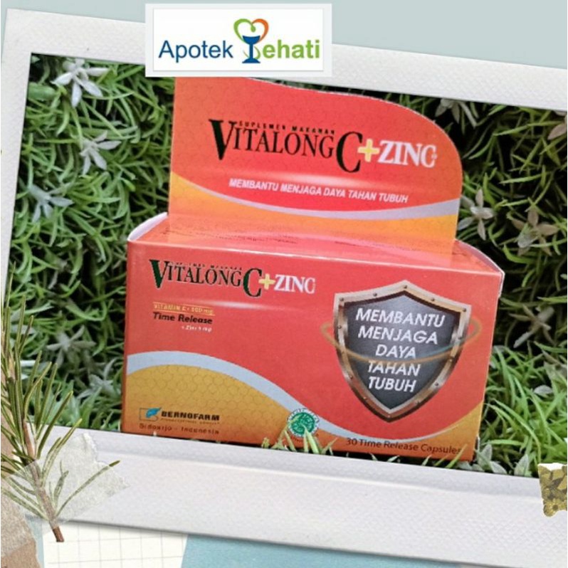 Vitalong C + Zinc isi 30 Kapsul Time Release Suplemen Vitamin C & Zinc