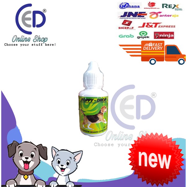 poppy drop dog 30ml - antibiok untuk anjiing