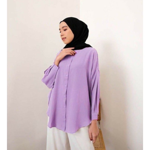 BEFAST - ZEC OOTD Wanita Kemeja NARISA / Konina Oversize Tartan / Kemeja Polos Wanita / Kemeja Casual Keluaran Terbaru / Kemeja Formal Lengan Panjang