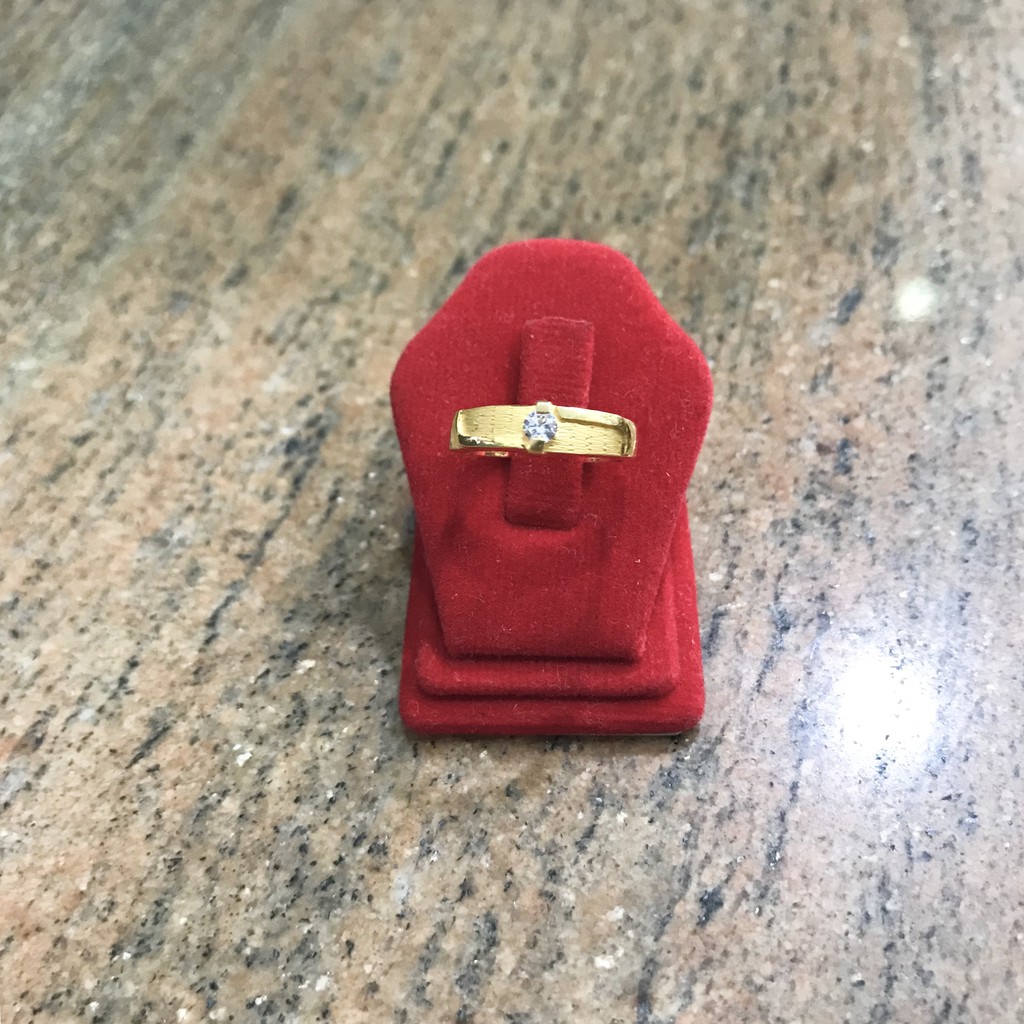 Cincin Kawin Permata Satu Cincin Emas Asli Kadar 875