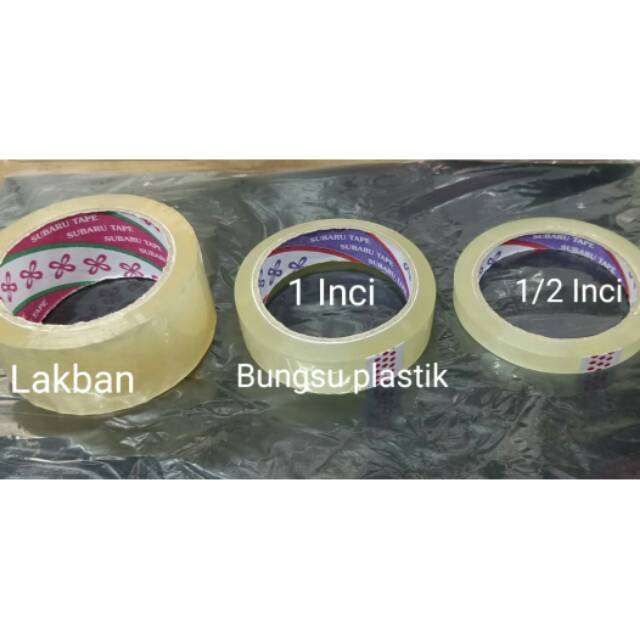 

Lakban Bening Lakban Cokelat dan Isolasi Bening 1 inch isolasi Bening 1/2 inch merek "SUBARU
