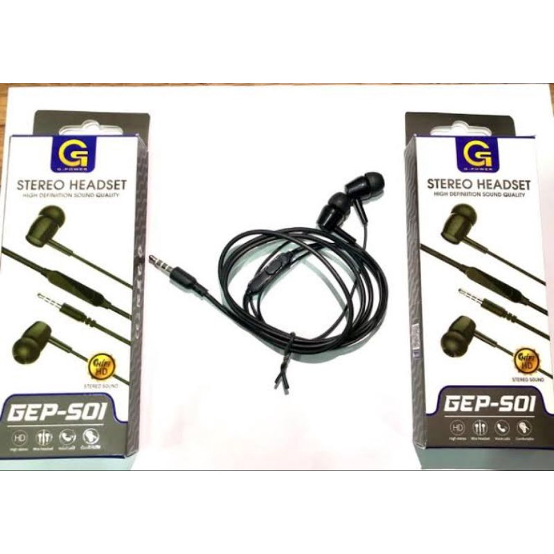 HF HEADSET EARPHONE HIGH STEREO MODEL GEP-S01