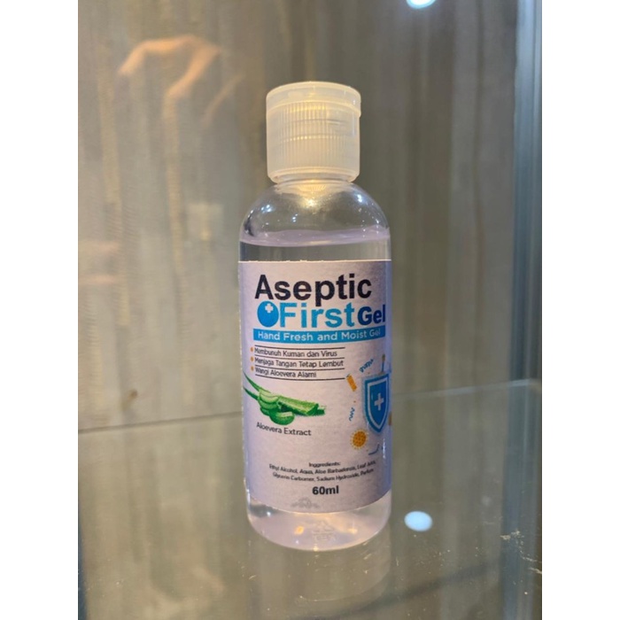 Hand Sanitizer Gel ASEPTIC FIRST berizin BPOM HANDSANITIZER 60ml