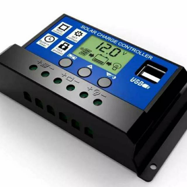 Auto Solar Charger Charge Controller 10A 12V 24V PWM Controllers LCD Dual USB 5V Output Solar Panel