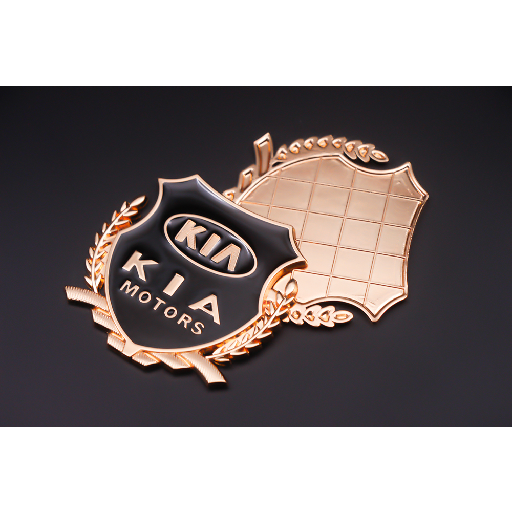 2pcs Stiker Badge Metal Untuk Pintu / Jendela Mobil Kia