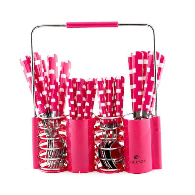 Sendok Set Vicenza Motif Kotak - Cutlery Set V240C