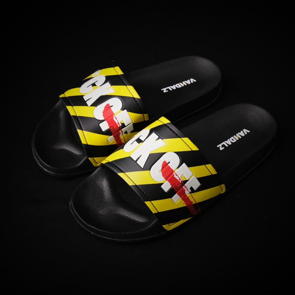 Vandalz Classic Sandal Pria Slip On Karet Sandal F*ck Off - Stripes