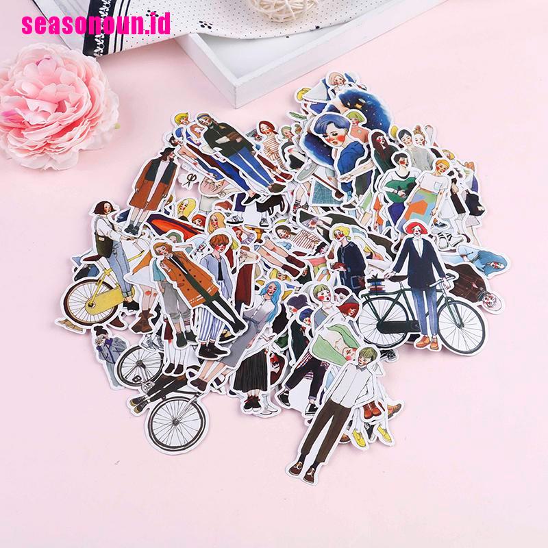 280pcs / Pak Stiker Desain Gadis Cantik Untuk Scrapbook Album diary