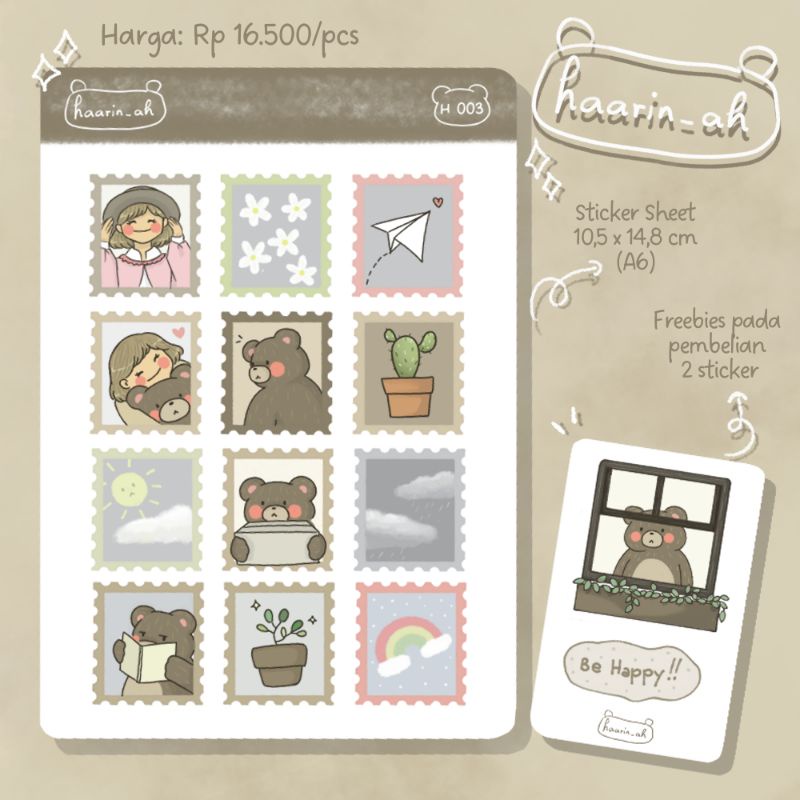 

Sticker Stamp Cute H 003 (haarin_ah) / Sticker Sheet cute /Sticker for journal/stiker untuk jurnal