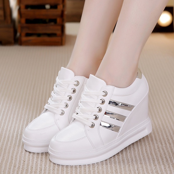 Sepatu Sandal Wanita Wedges Sendal Wanita Import Tinggi Wedges Modern Ala Korea ADIDAS 06 PUTIH Mura