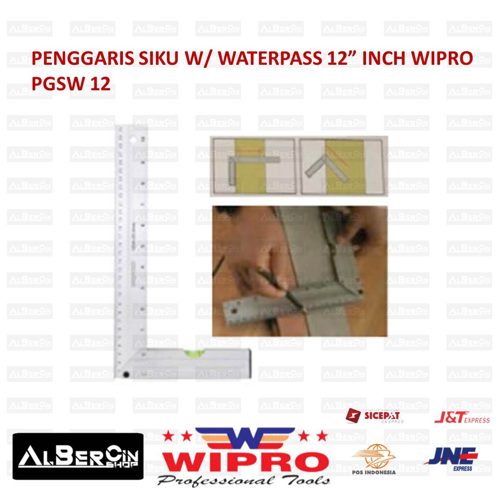 

Penggaris Siku With Waterpass Size 30cm / 12Inch WIPRO PGSW-12 PGSW12