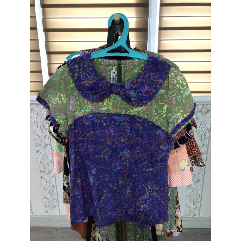 Preloved Second Baju Atasan Kerah Batik Keris S Cotton Wax