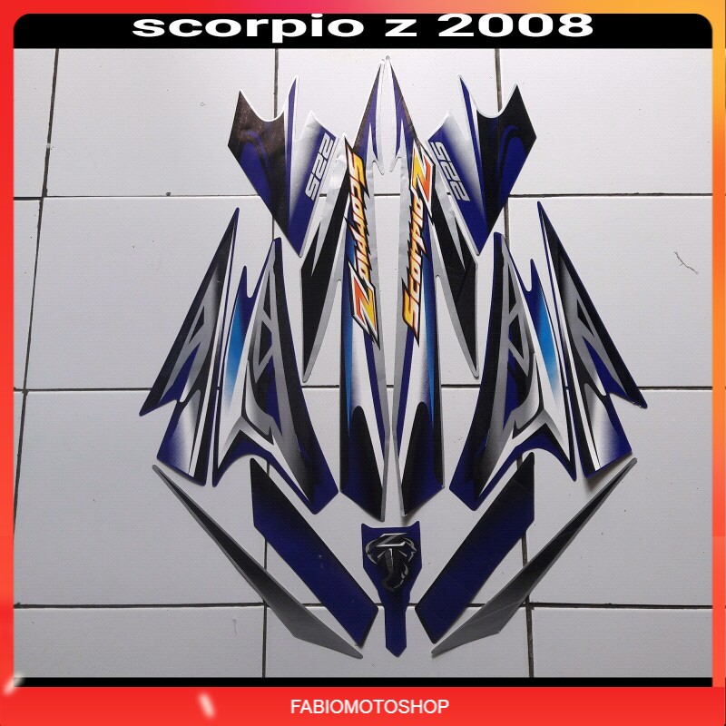 striping motor scorpio z 225 2008 silver-biru