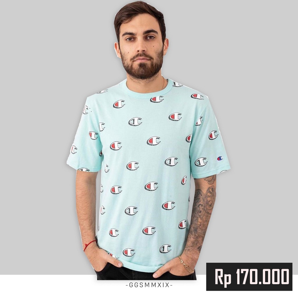 Tshirt Champion Heritage Allover Scribble Logo Originals | Kaos Champion Original Terbaru | Champion