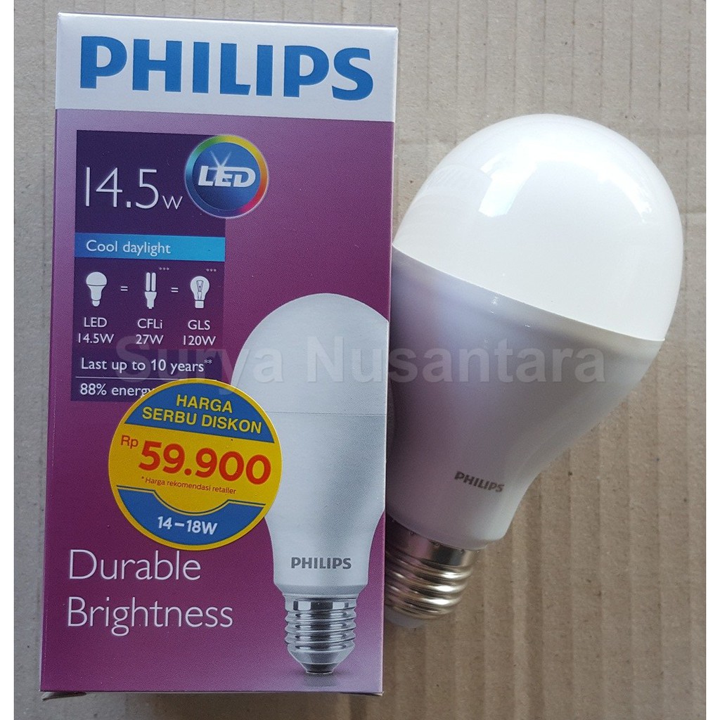 Lampu Led Bulb Ledbulb Philips 14 5w 14 5w 14 Watt Bergaransi Shopee Indonesia