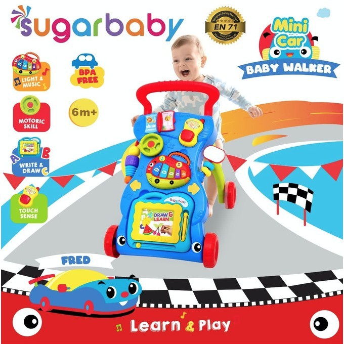 Sugar Baby Circus Walker Mini Car Push Baby / Spacebaby / 2in1 Walker Playmat Baby Walker