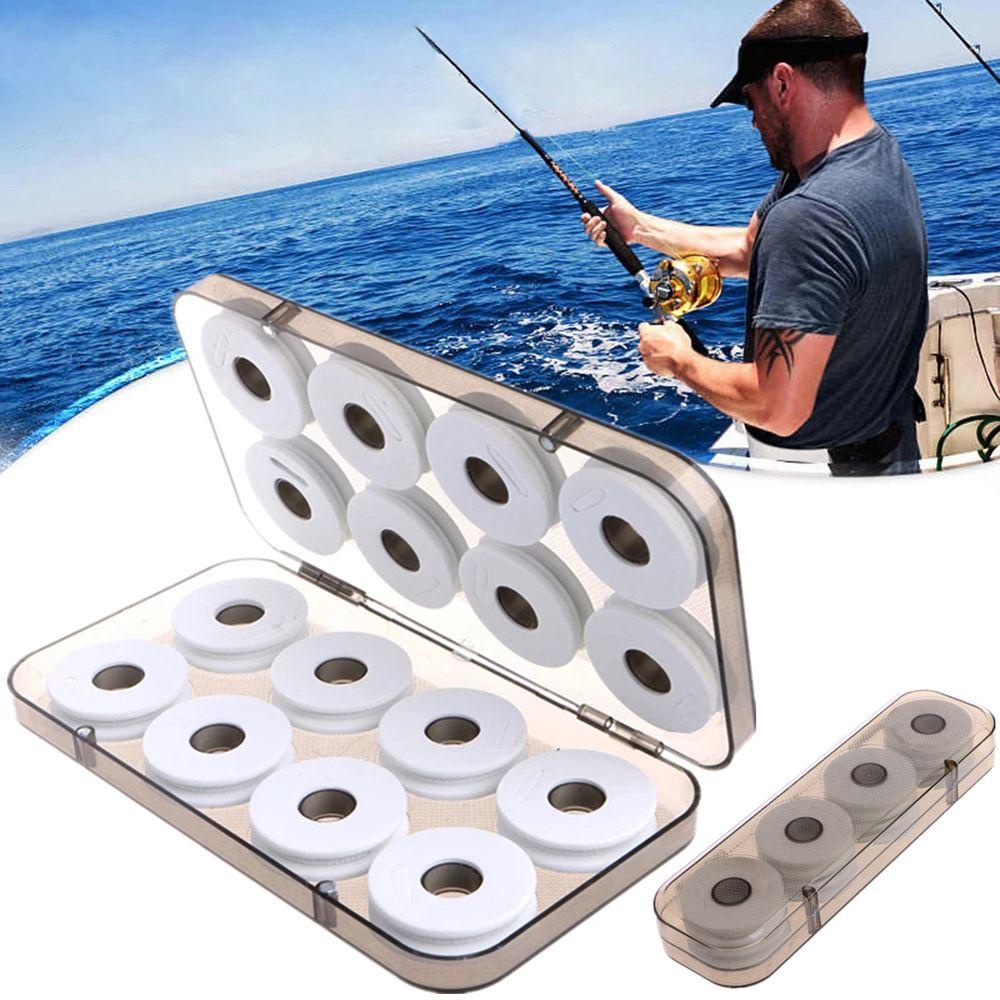 Rebuy Pancing Kawat Kotak Penyimpanan Alat Pancing Pancing Bobbin Fishing Line Shaft 8/16Pcs Busa EVA Foam Spools