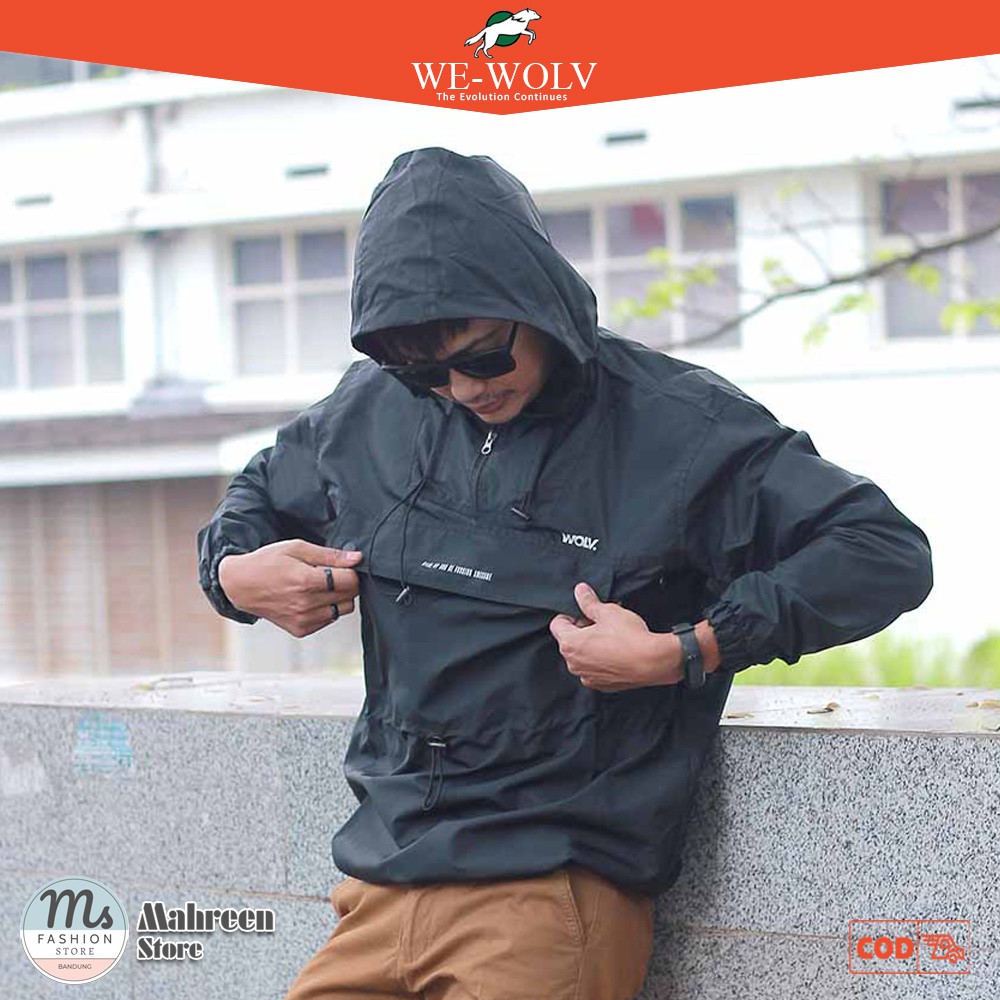 Jaket Cagoule Cougle Jaket Windbreakers Jaket Parasut Taslan Pria Original We-Wolv | 303