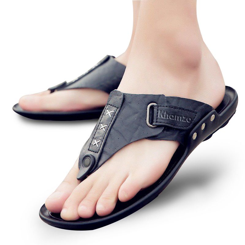 Khamzo Sandal Kulit Pria Japit Casual Original Fashion Terbaru 2022Sendal Jepit Cowok