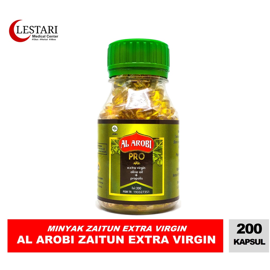 [ Asli ] KAPSUL MINYAK ZAITUN AL AROBI EXTRA VIRGIN ISI 200 KAPSUL PER BOTOL