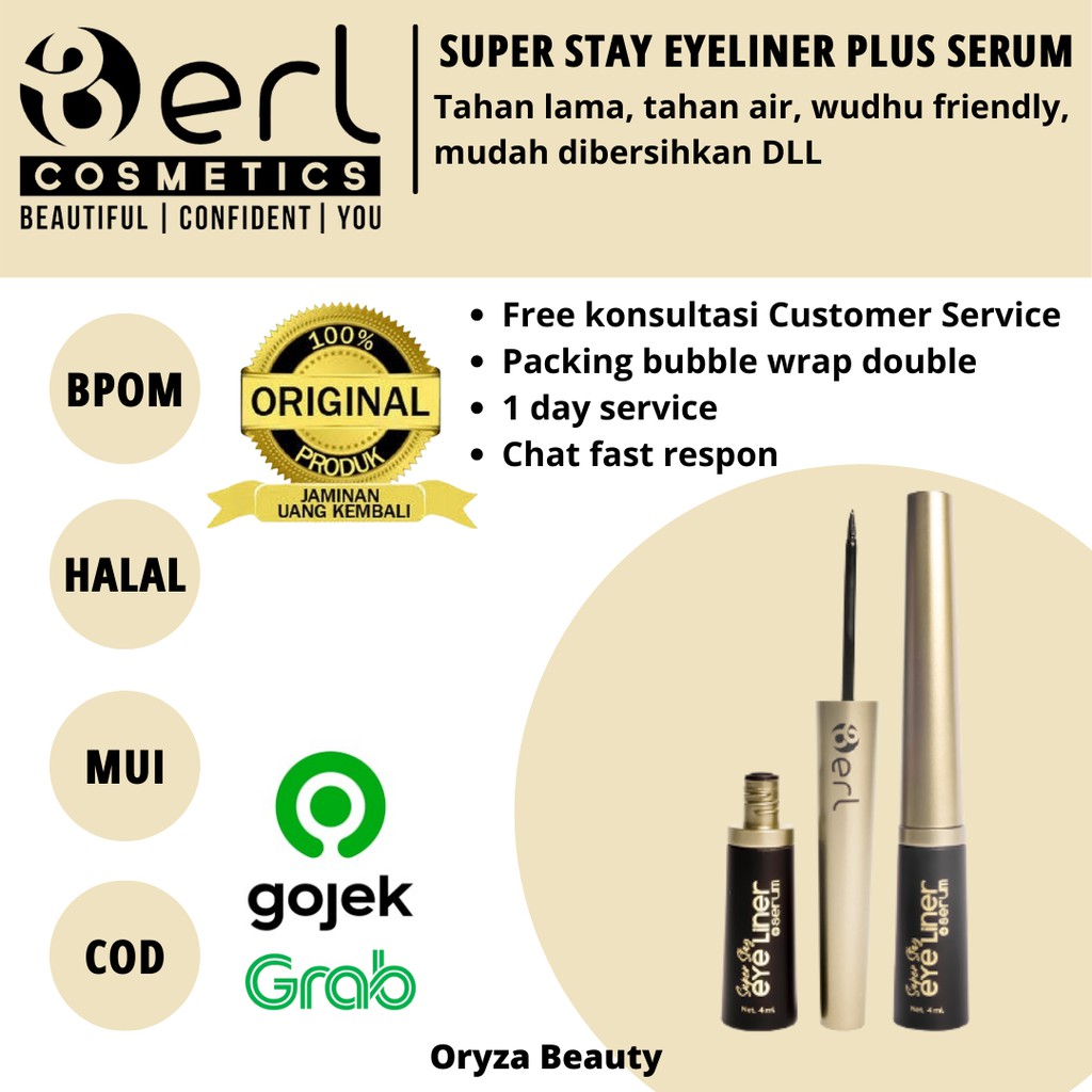 COD BERL SUPER STAY EYELINER SERUM TAHAN AIR BISA UNTUK WUDHU TAHAN LAMA B ERL BERLCOSMETICS