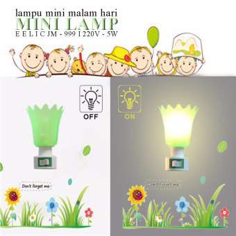 Paket Lengkap Lampu Tidur Warna - Bohlam Cabe E12 Plus Fitting Colok Saklar Plus Penutup Motif Bunga