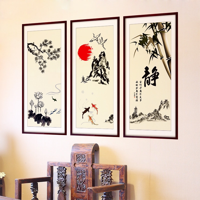 Reliza Wall Sticker Kaligrafi Frame Sakura Hitam Stiker Dinding LDR99260