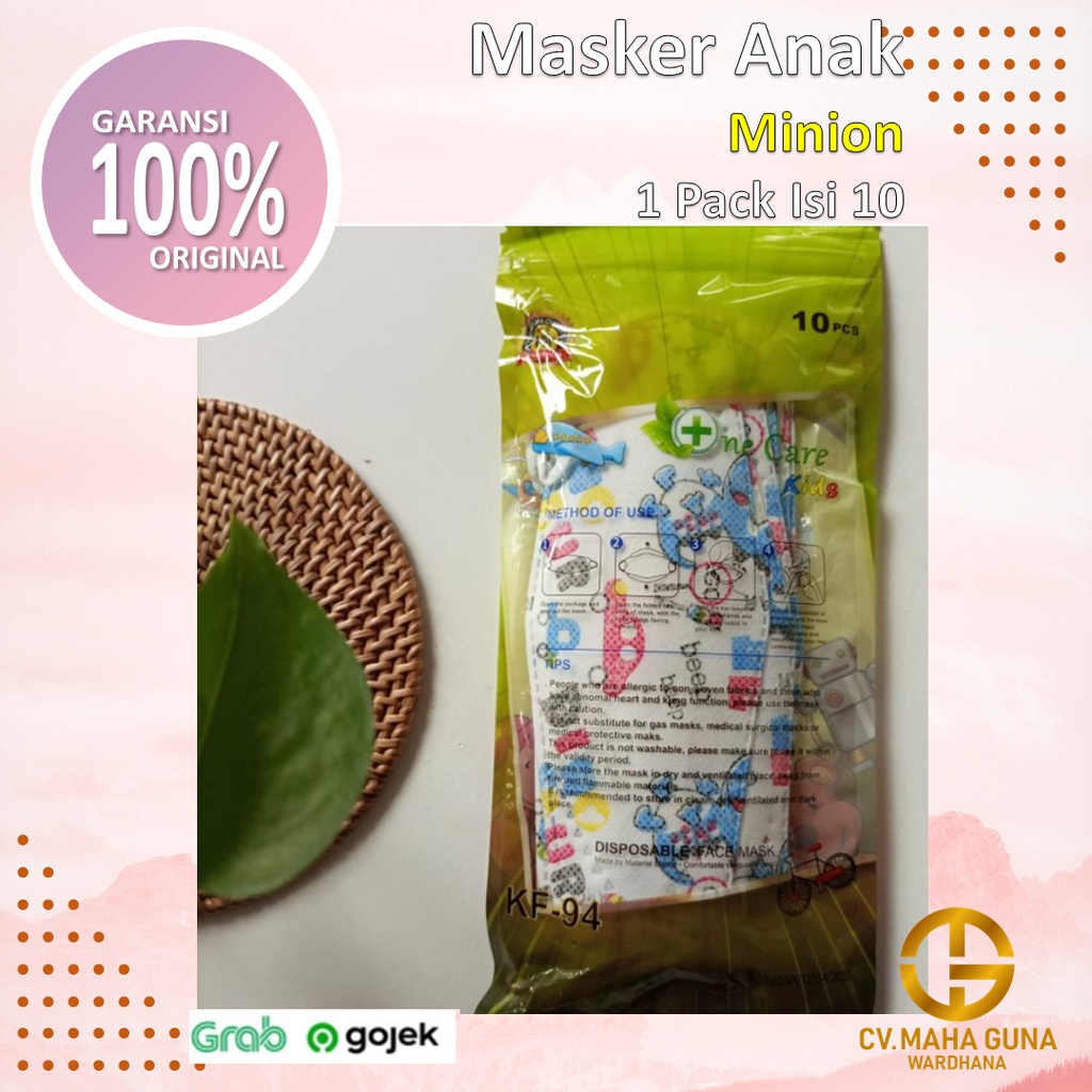 MASKER ONECARE KF94 ANAK MOTIF COWOK/CEWEK ISI 10 PCS
