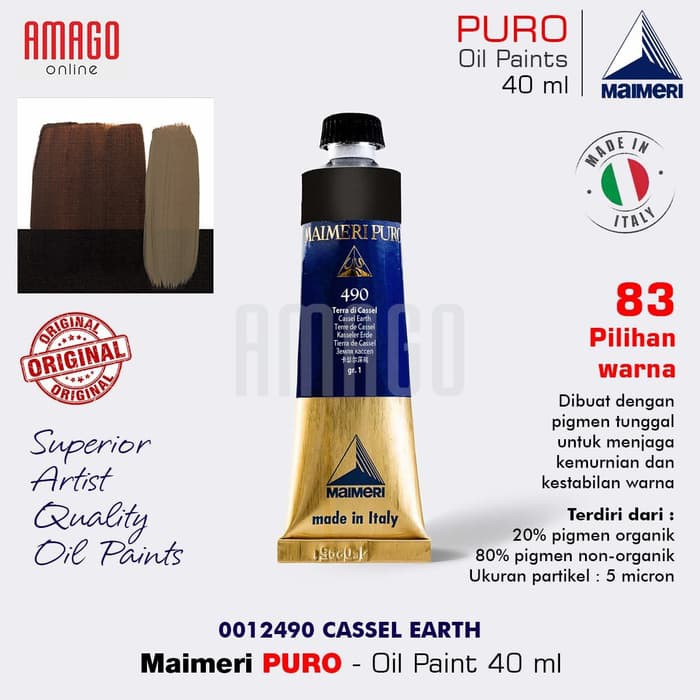 MAIMERI PURO - OIL PAINT - CASSEL EARTH - 40ML - M0012490