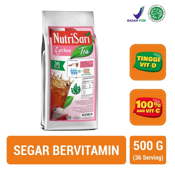 

NutriSari Lychee Tea Refill 500 gram - Teh Rasa Buah Leci dengan Vitamin C & Vitamin D