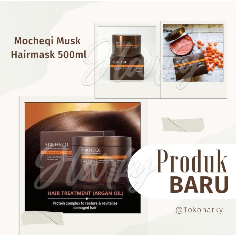 Jual MOCHEQI MUSK Hair Mask 500ML Masker Rambut Rusak Argan Oil 500Gr ...