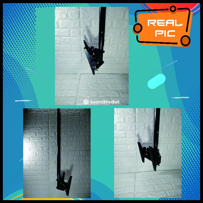 Bracket TV Ceiling Gantung 32 40 43 24 21 29 17 14 Inch Dijamin Cocok LED LCD 14 - 43 In Universal Breket TV Briket TV Braket TV Ceiling TV Ceiling Gantung TV Gantung Plafon TV Gantungan TV Tembok Tempelan TV Dinding BB1 Ceiling 1m
