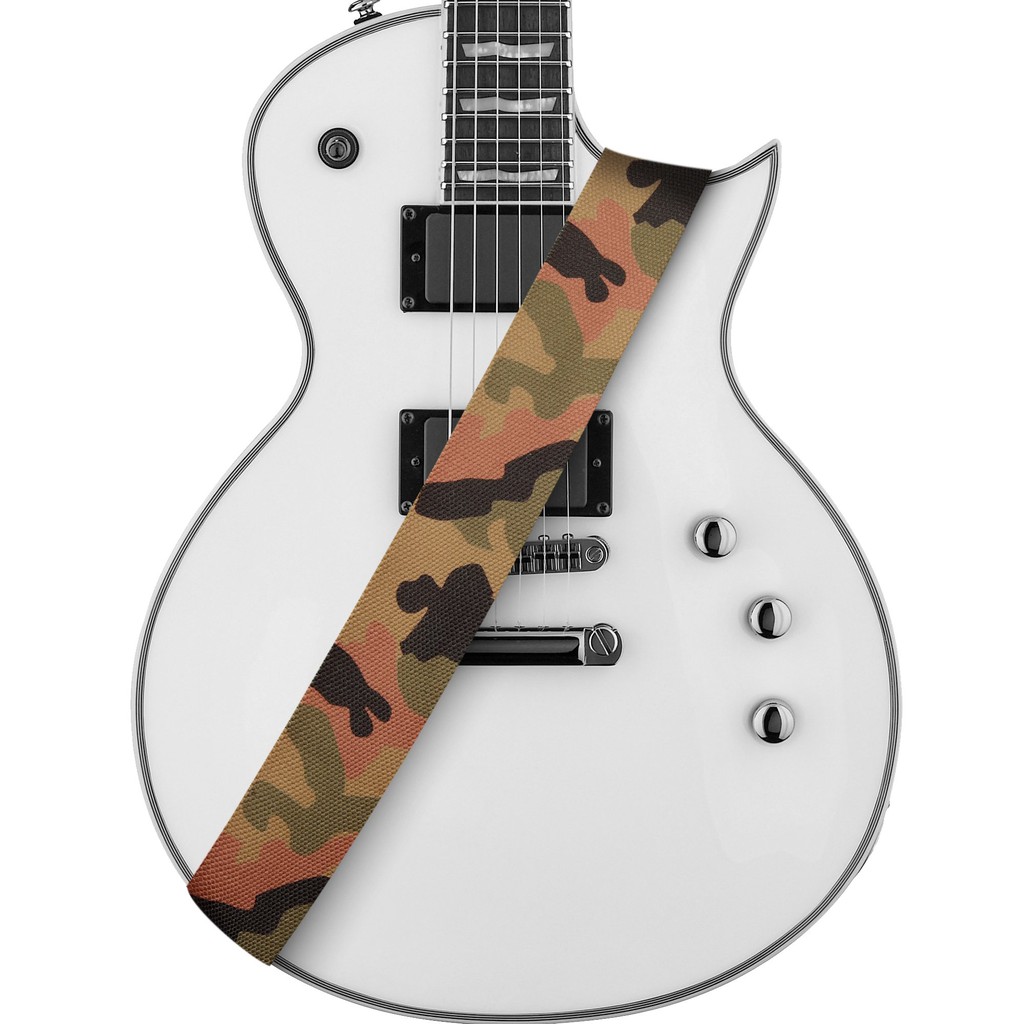 Amumu CO24W-CF Strap Gitar motif Camouflage Soft Cotton dg Pick Holder