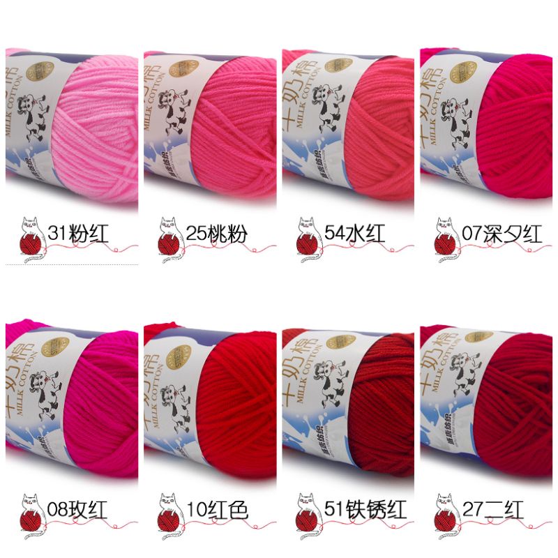 Katalog 3 Benang Rajut Milk Cotton Import Katun Susu 5 Ply 50 gram