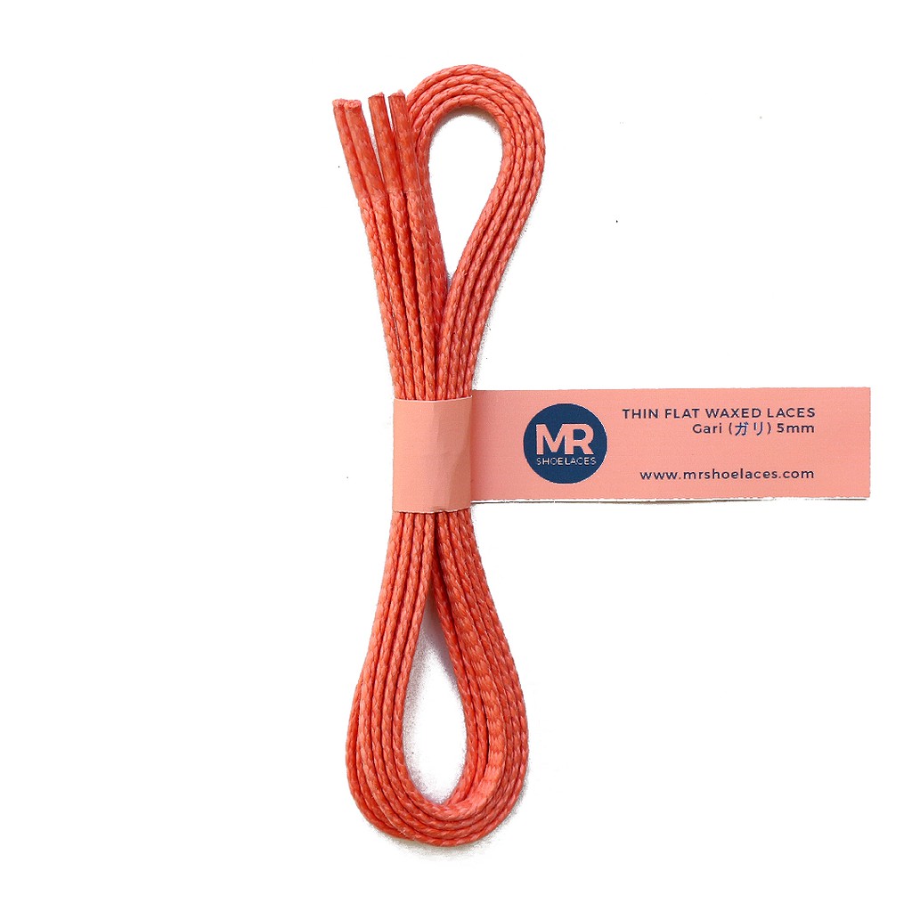 MR Shoelaces TH16 Gari (Orange) Tali Sepatu Lilin Gepeng Thin 3-4mm (Waxed Laces) 50cm 80cm 100cm 120cm 150cm Jingga