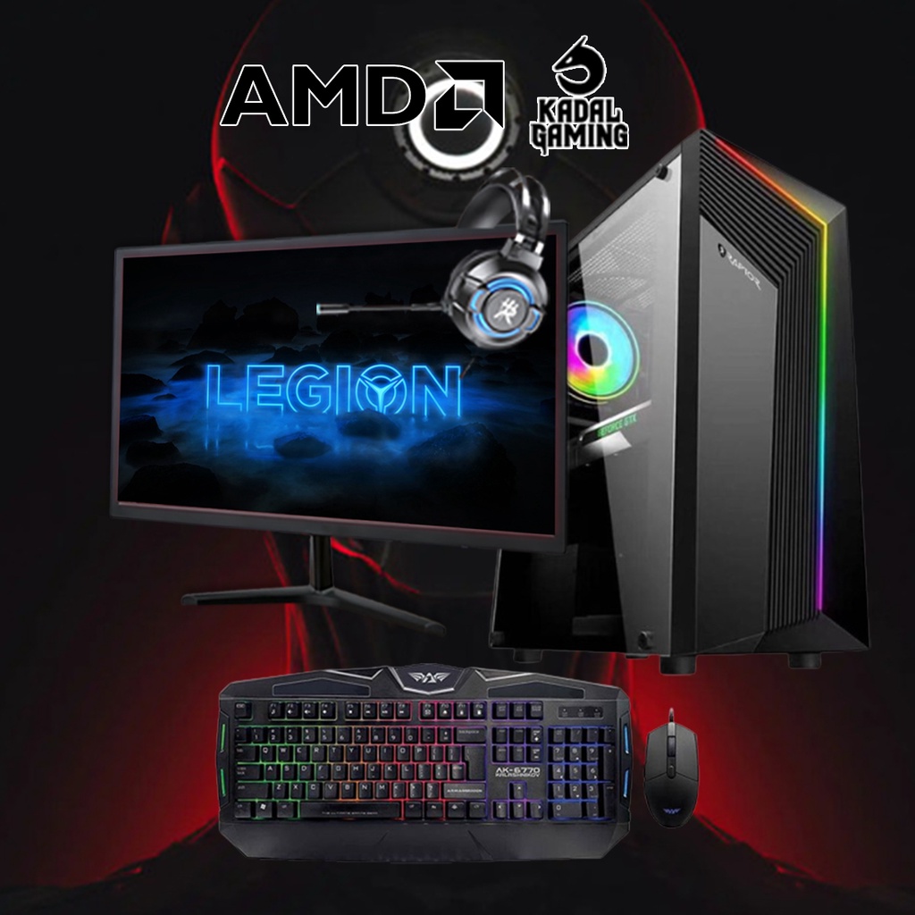 PC AMD A8 9600 VGA 2GB VRAM 8GB RAM Paket Full set Komputer Rakitan Kantor Design Render Livestream Editing