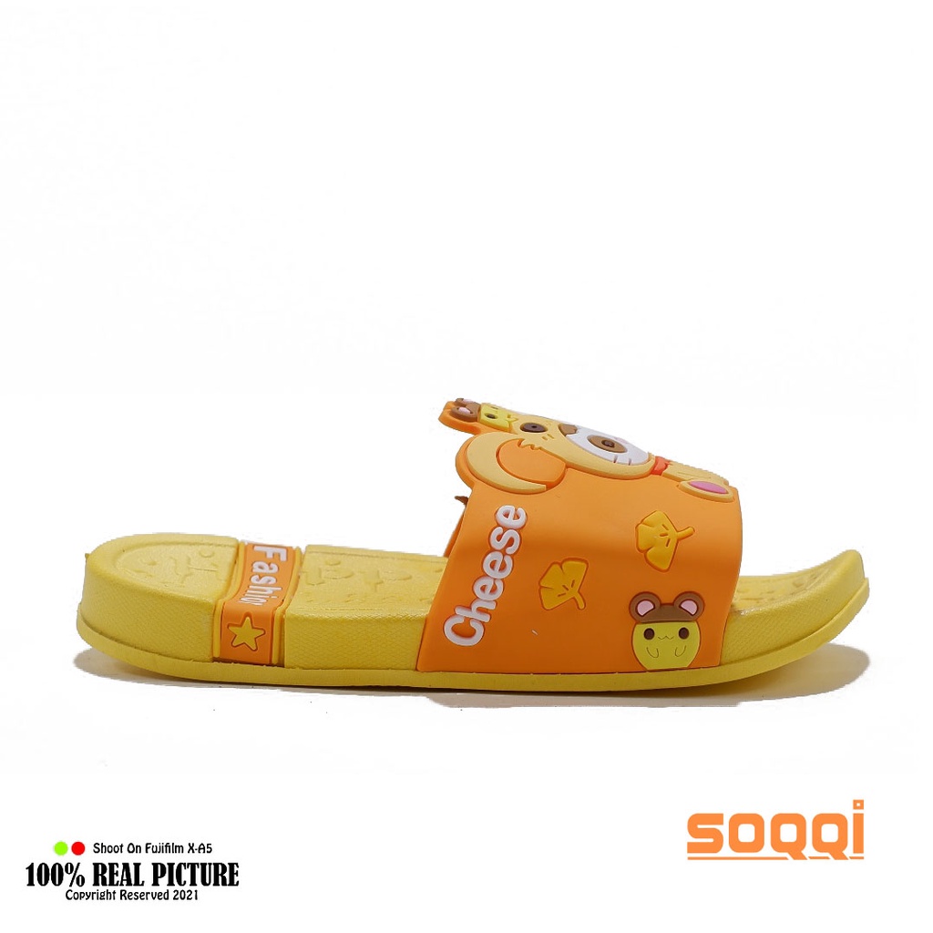 Sandal selop anak perempuan laki-laki import original sendal slop cowok cewek anak-anak model slip on karakter Beruang Kartun Lucu Untuk Paud umur 4-6 tahun branded 3049 1K promo lebaran cod keren murah 24-29