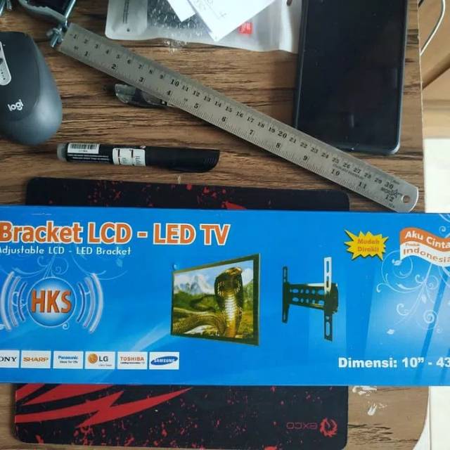 HKS Bracket TV LCD LED 10" - 43" Tilt WATERPASS 43in 42in 32in Braket