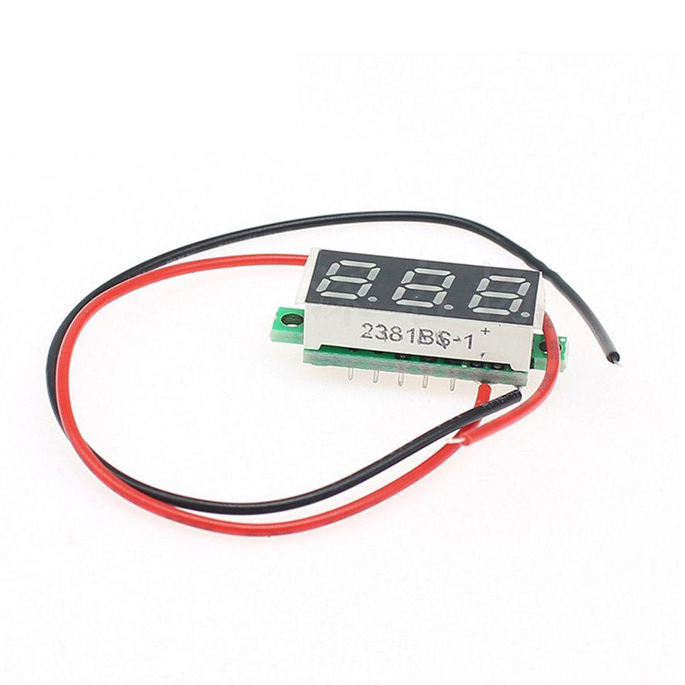Augustina Voltmeter Digital Otomatis 0.28 Inch Daya Ponsel Tampilan Digital DC LED Kapasitas Display 2.5~30V Tester Detector