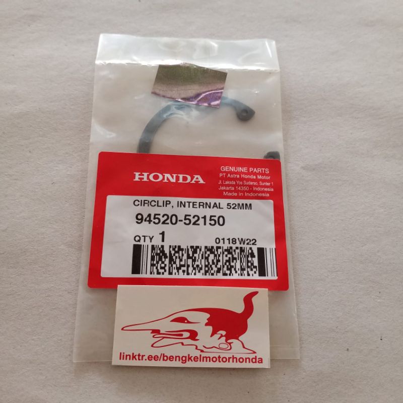 Circlip Internal 52MM Kancing Sil Kruk As Kiri Beat Scoopy Spacy Vario 110 Karbu Fi Ori AHM 94520521
