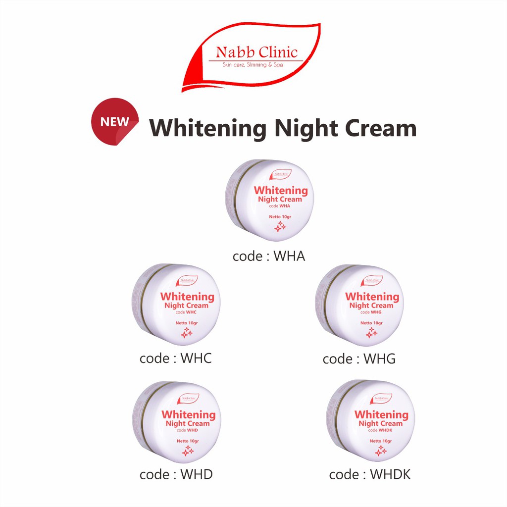 Whitening Night Cream (WHA, WHAP, WHC, WHD, WHDK, WHG)